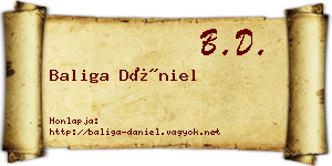 Baliga Dániel névjegykártya