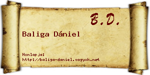 Baliga Dániel névjegykártya